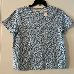 Old Navy - Blue flowers - Cotton tee